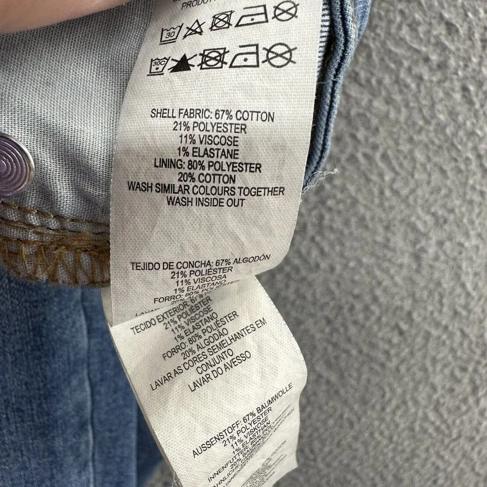 Denim Co Jeans Women's 8 Blue Light‎ Wash Denim Distressed Ankle Skinny Jeans